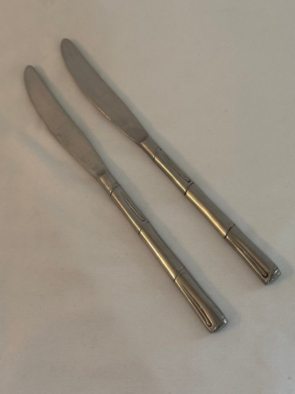 2 Vintage Nasco Cathay Bamboo Knives Stainless Steel Japan Discontinued #4103